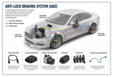 Picture of a car ABS system showing what we can work on.